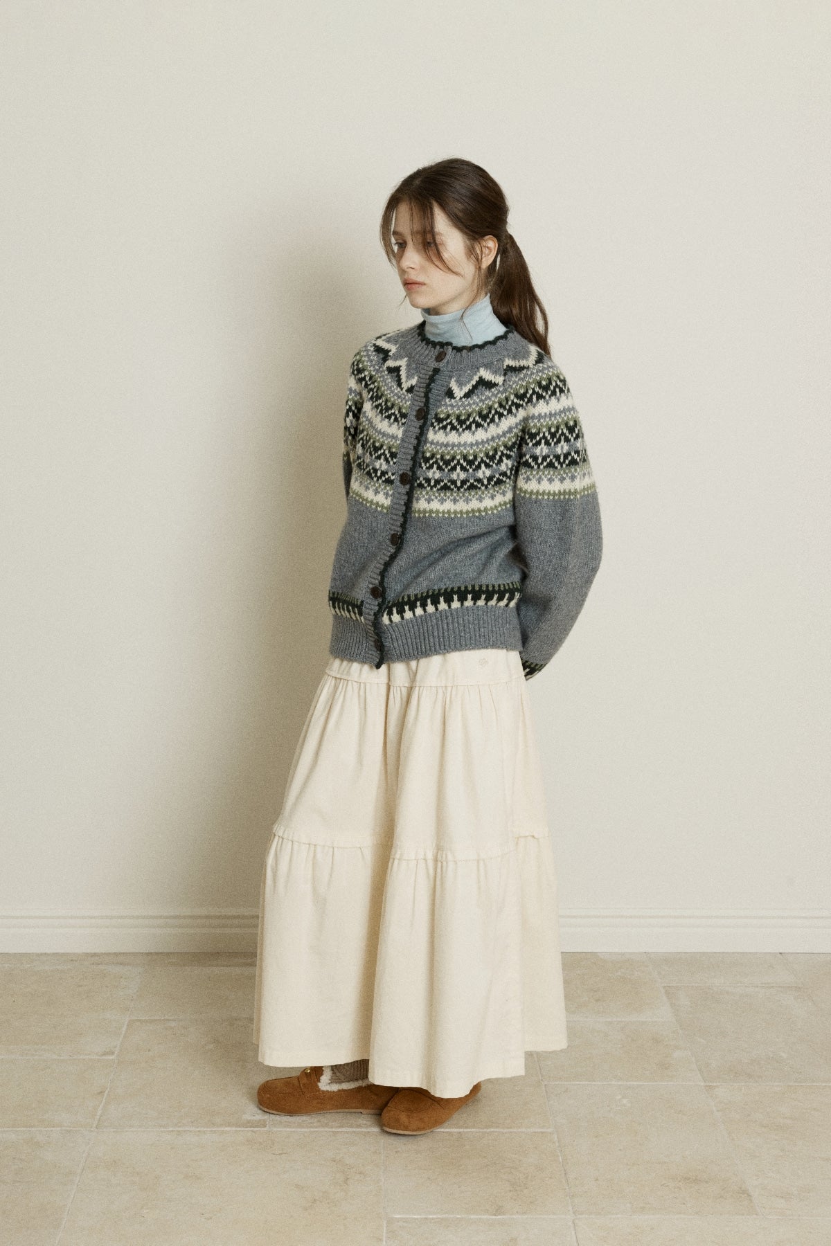 【YOONA同款】 CORDUROY VOLUME PINTUCK SKIRT