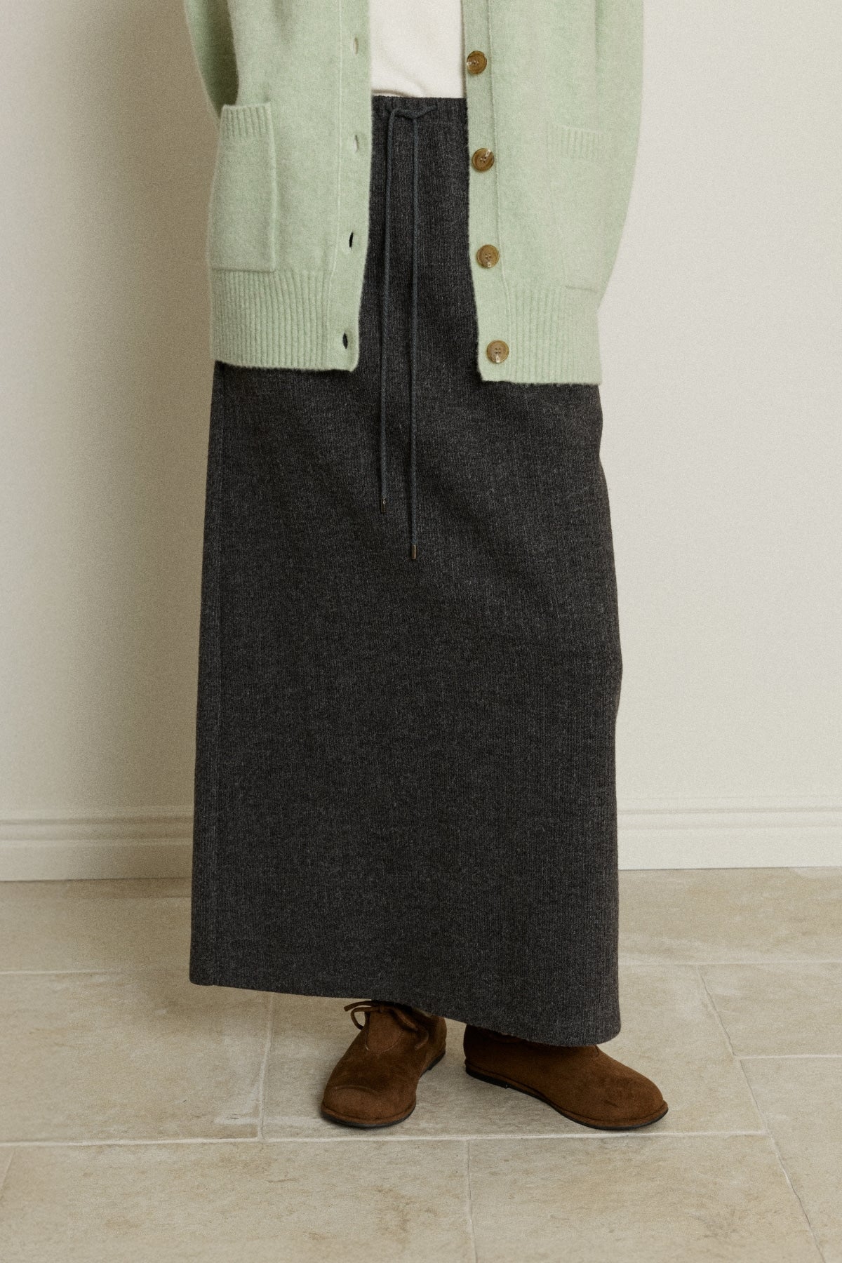 【YOONA同款】 KNIT JERSEY LONG SKIRT