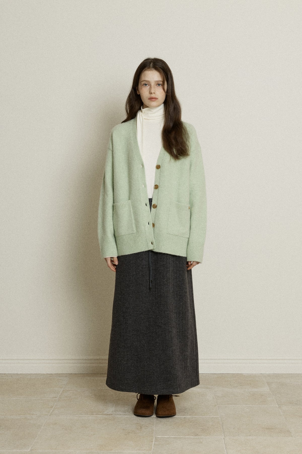 【YOONA同款】 KNIT JERSEY LONG SKIRT