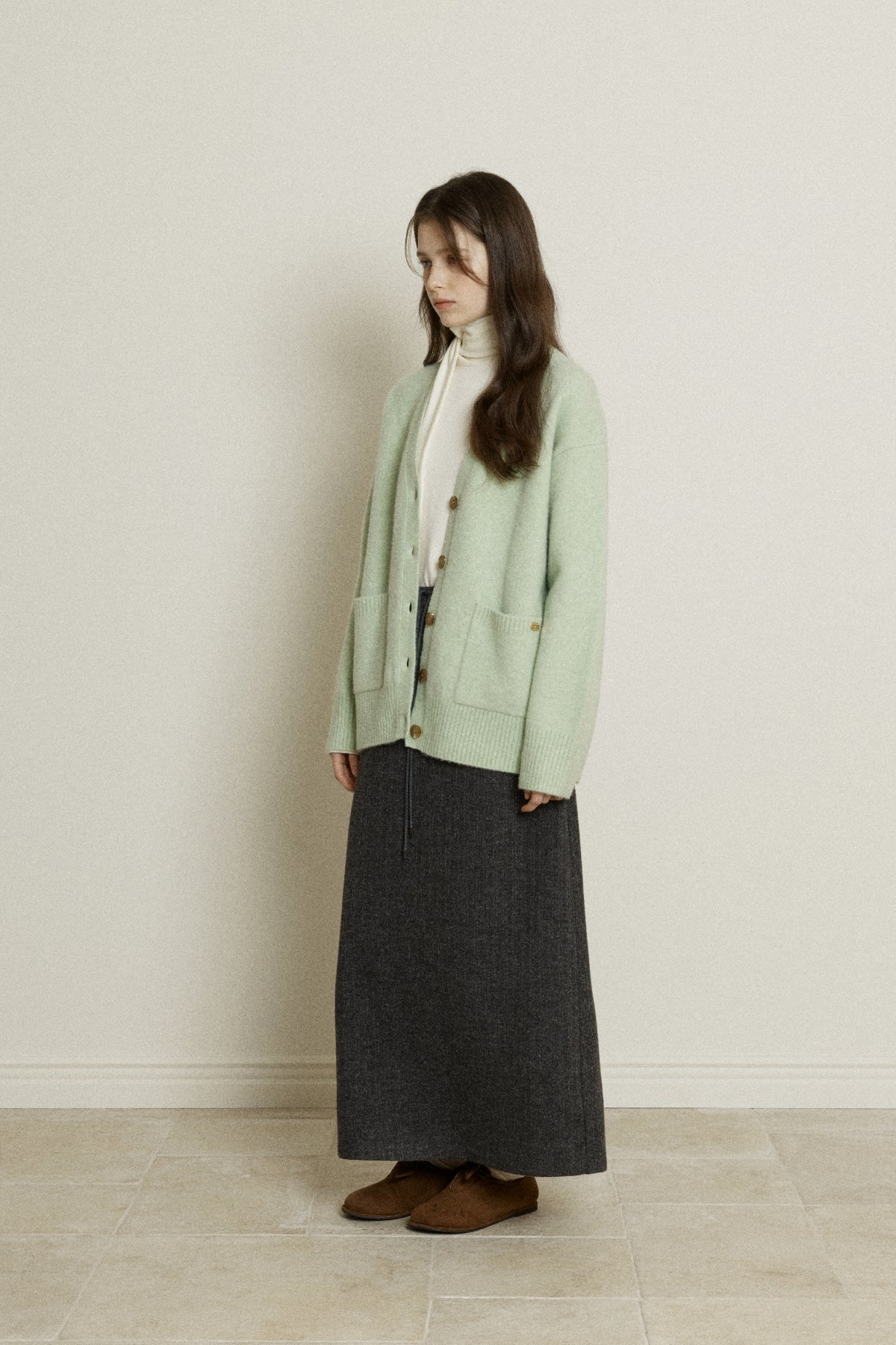 【YOONA同款】 KNIT JERSEY LONG SKIRT