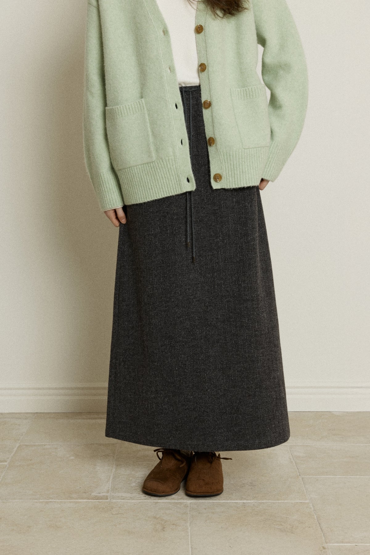 【YOONA同款】 KNIT JERSEY LONG SKIRT