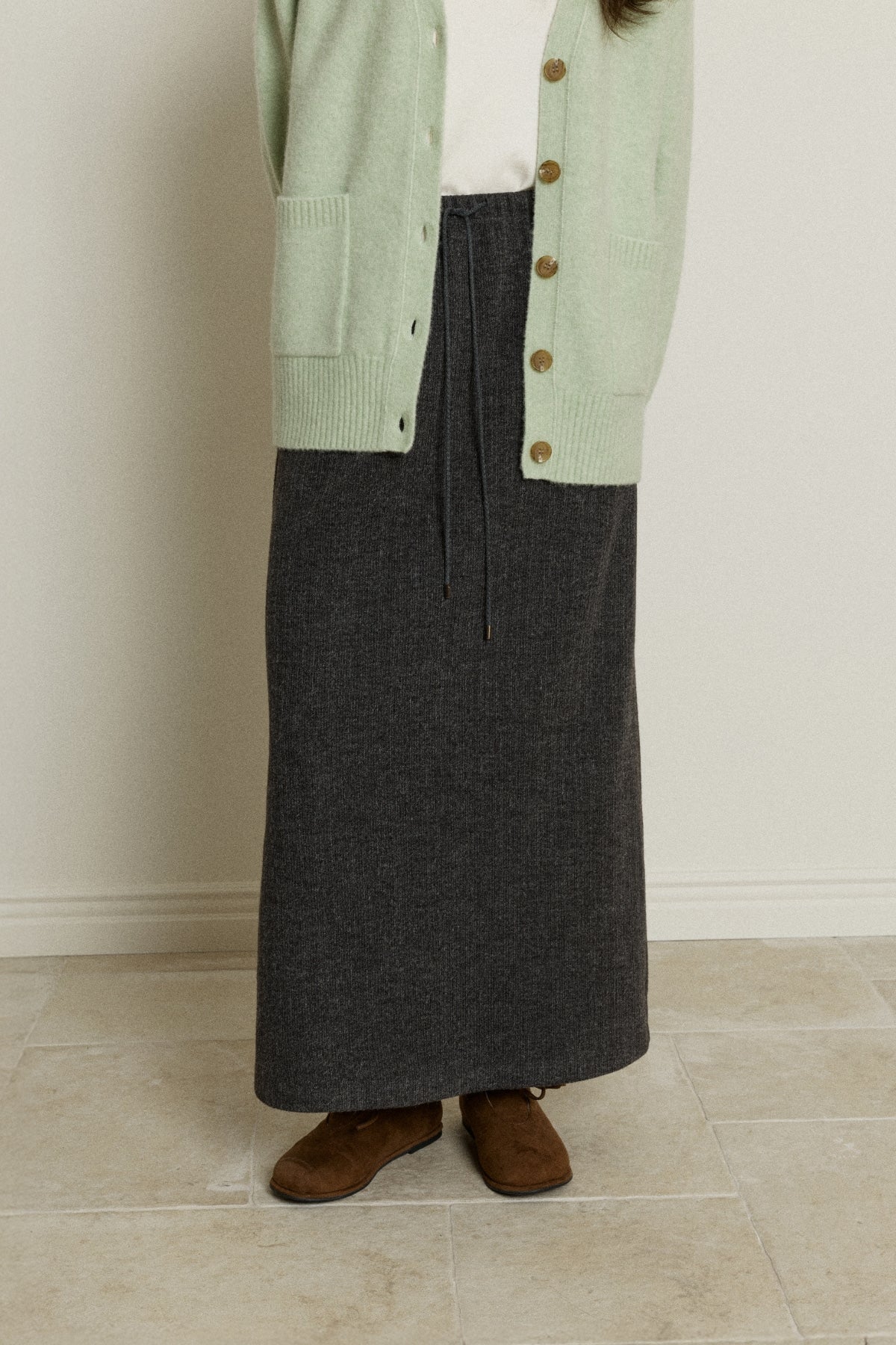【YOONA同款】 KNIT JERSEY LONG SKIRT