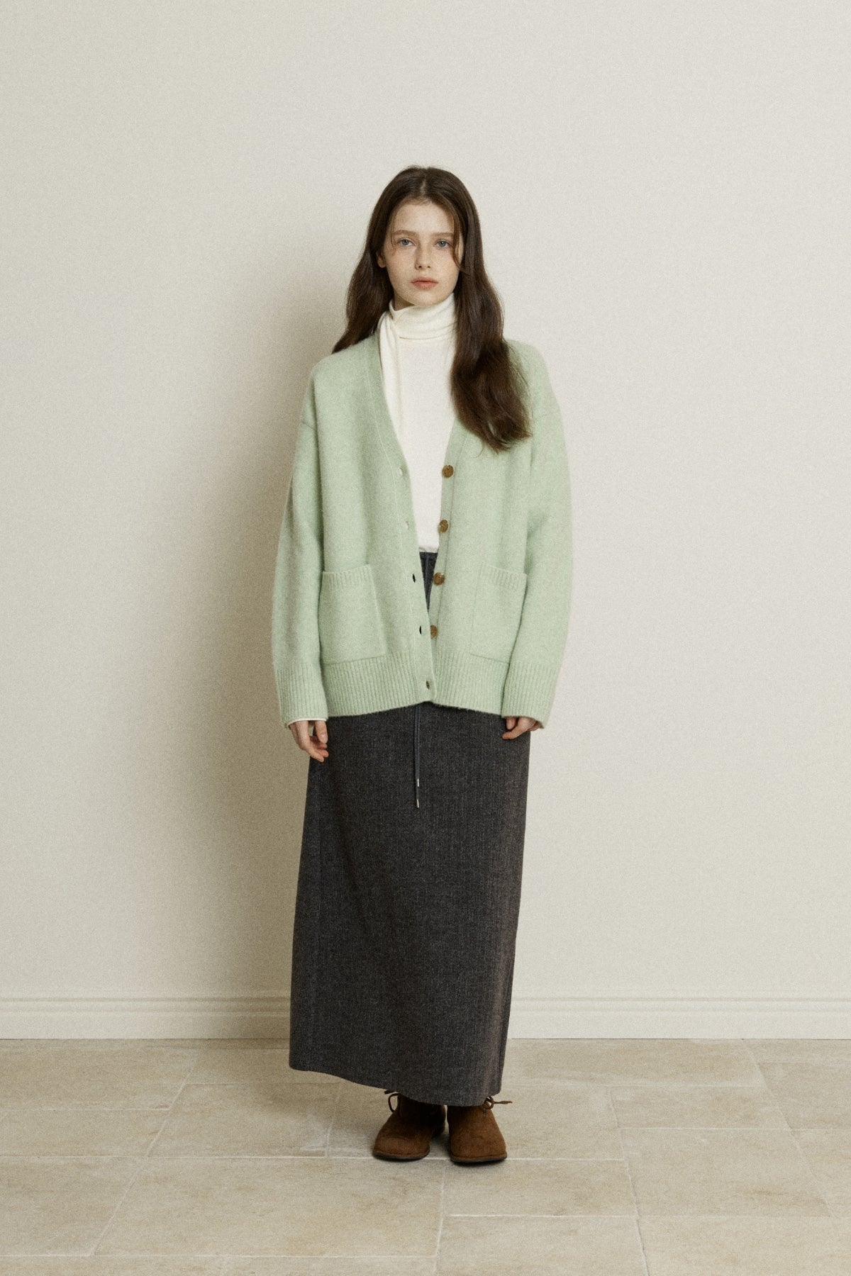 【YOONA同款】 KNIT JERSEY LONG SKIRT