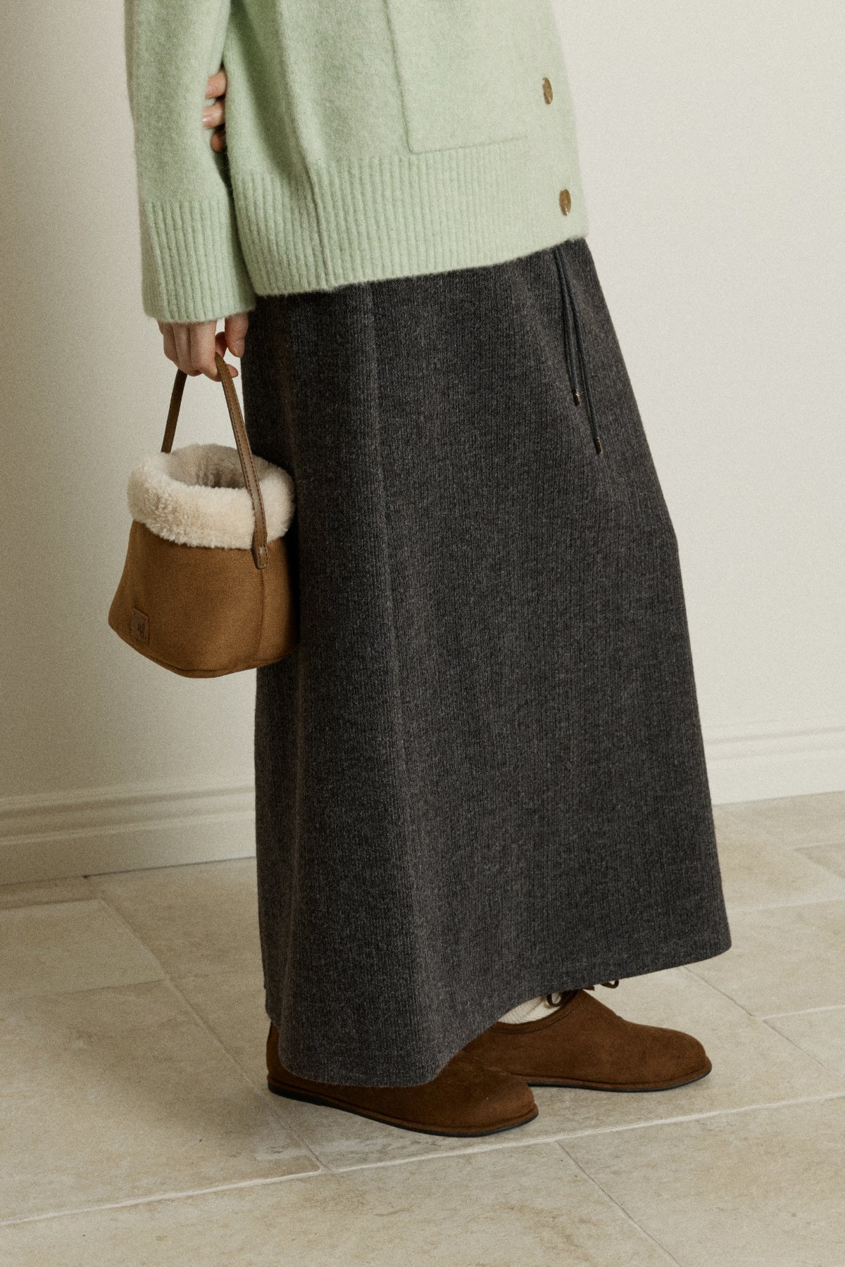 【YOONA同款】 KNIT JERSEY LONG SKIRT