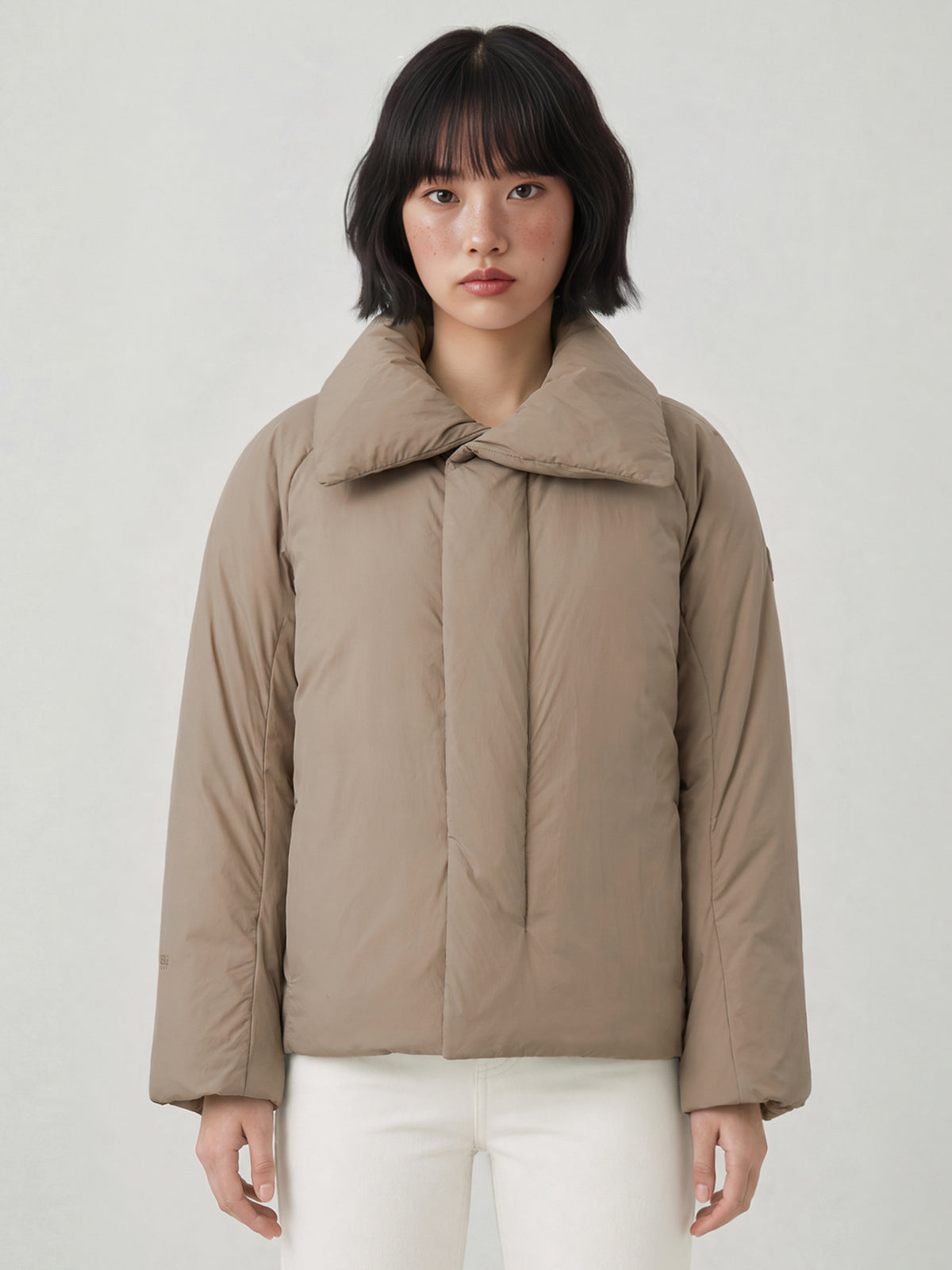 EIDER LA BELLE SHORT COAT DOWN JACKET MID BEIGE