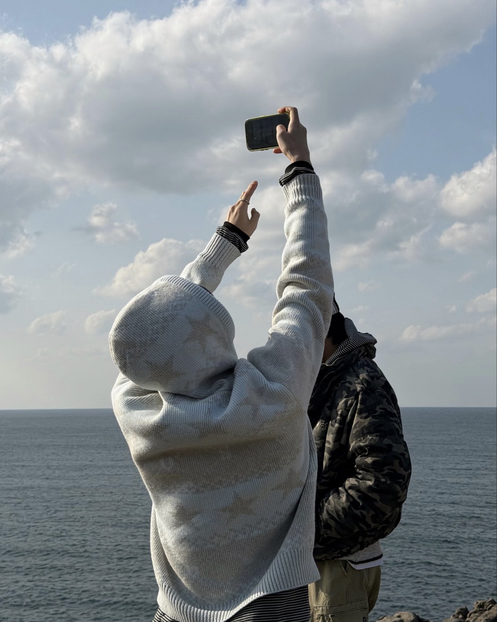 NORDIC KNIT ZIP UP HOODIE  - 2 colors #EUNBI/RYO同款!