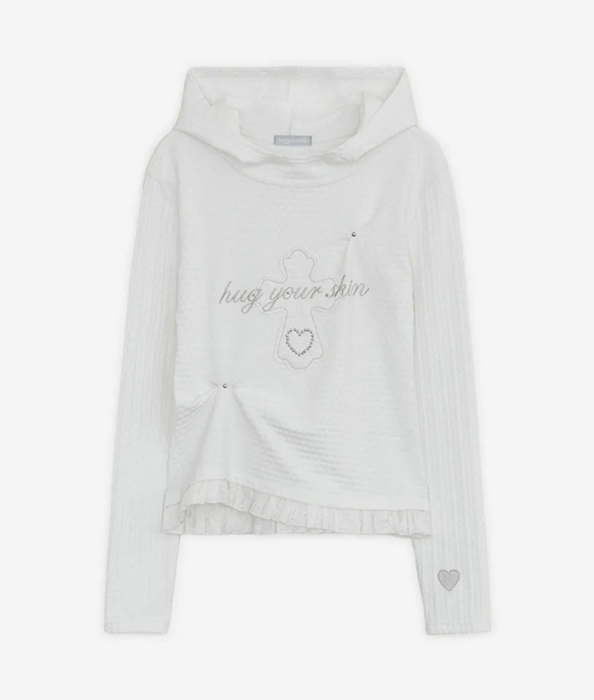 Race Cross Patch Hoodie (White) #SEOWON同款!