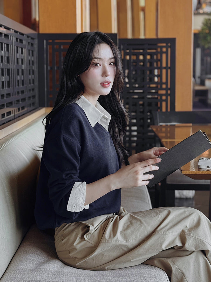 SEED FIRM-SOFT KNIT V-NECK