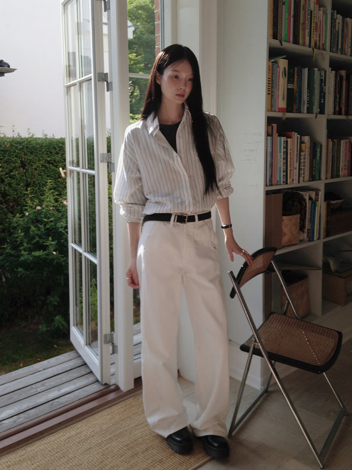 MOMA MINIMAL STRIPE POCKET SHIRT - 2 COLORS
