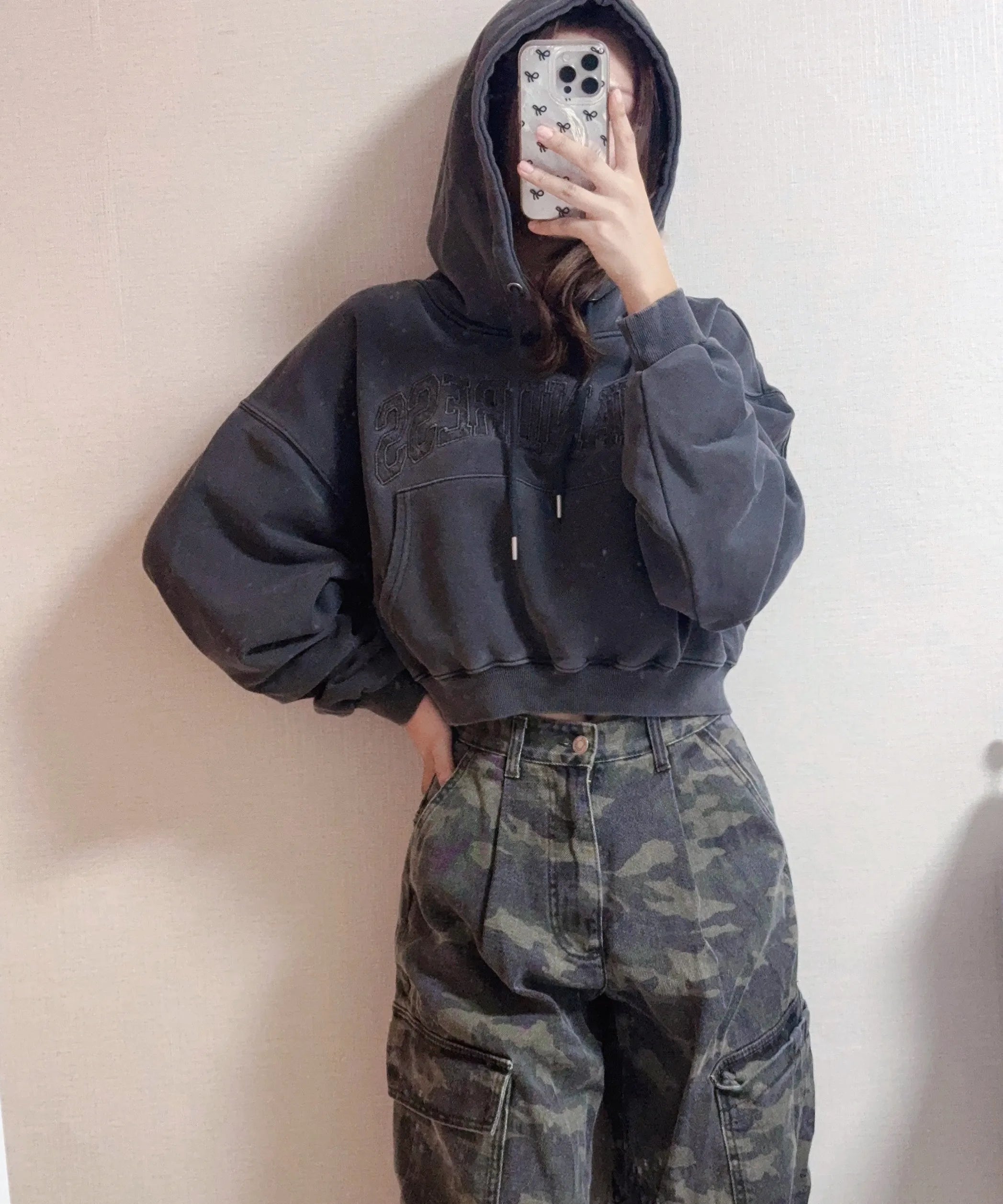 [AVANDRESS] Pigment Felt Crop Hoody - 3COL