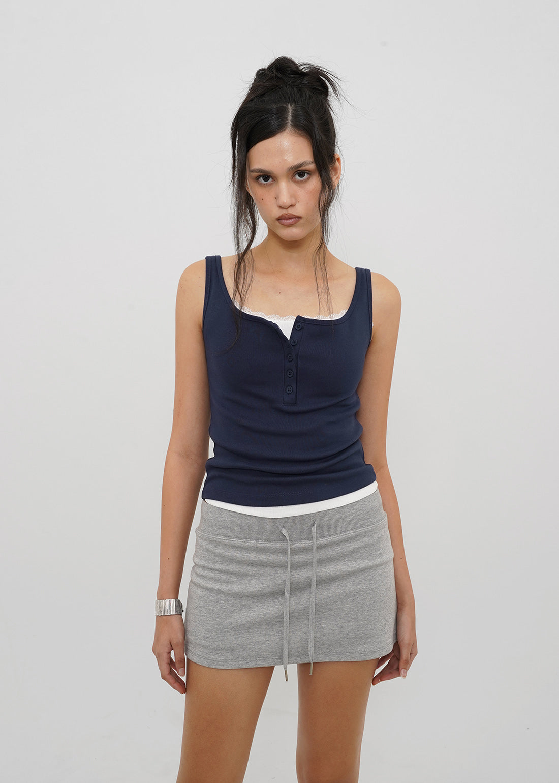 STRETCH STANDARD SQUARE HENLEY NECK TANK 1
