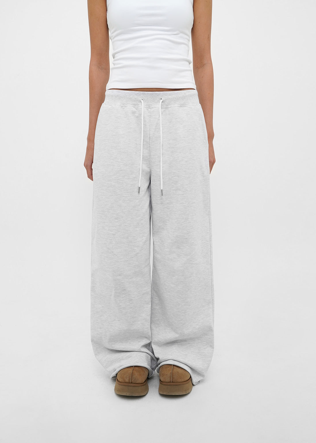 MID SWEAT CUTTING WIDE PANTS - 3 COLORS 7