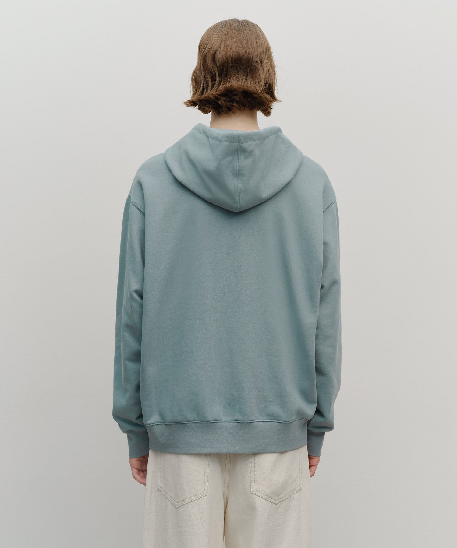CLASSIC LOGO EMBROIDERY HOODIE (BRUSHED) mint gray