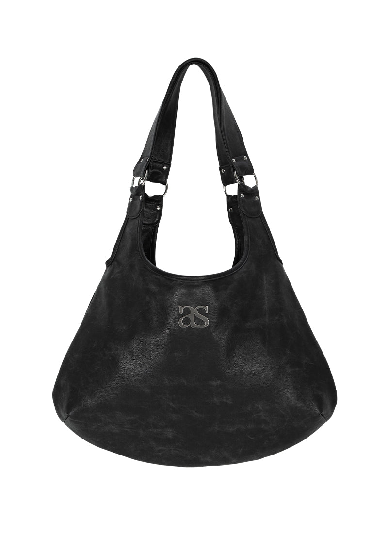 ASON RICKY SHOULDER BAG - 2 COLORS - CRACK BLACK