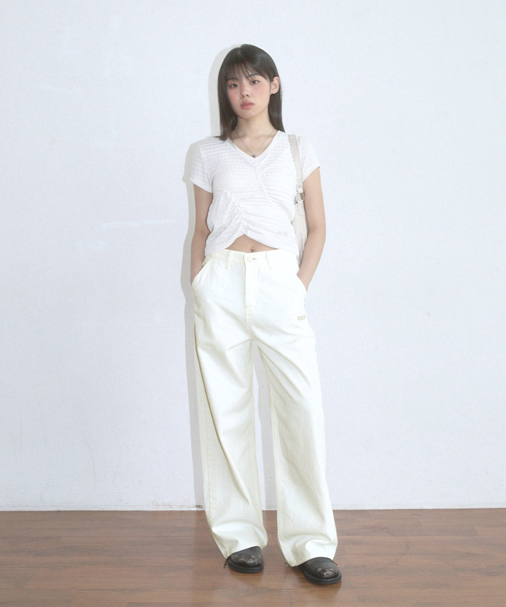 ASON SMOG WIDE PANTS - CREAM