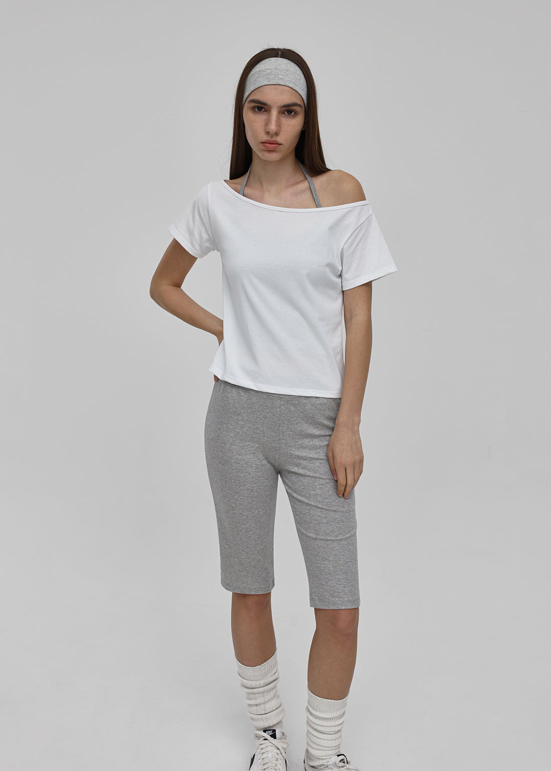 WASHABLE COOL BOAT NECK SHORT SLEEVE TEE 1