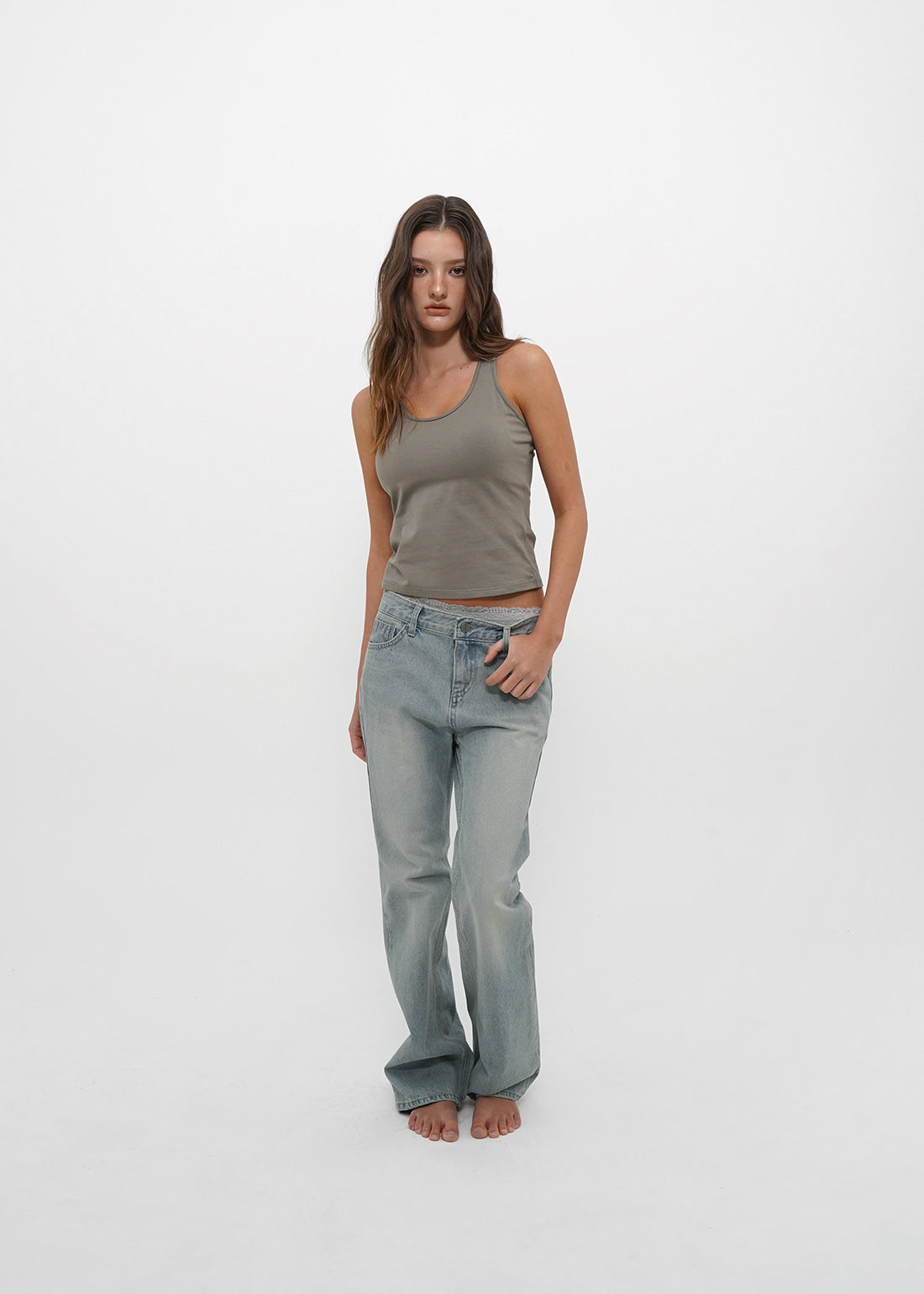 WASHING LOW SLIM BOOTS-CUT JEANS - 2 COLORS 7