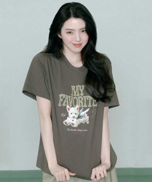 FILA MY T-SHIRT BROWN 韓素希 한소희