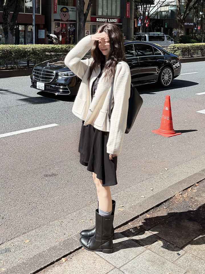 AINA TWEED KNIT CARDIGAN - 3 COLORS