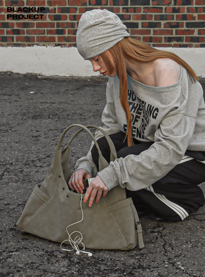 [MADE] Arsene Washed Leather Shoulder Bag