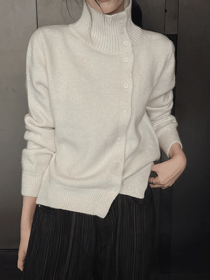 MONOCLE SIDE-BUTTON KNIT CARDIGAN - 3 COLORS