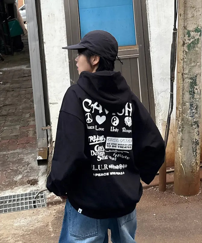 PLUR LOGO HOODIE BLACK