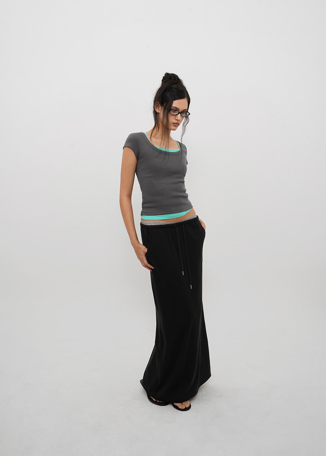 STANDARD BANDED LONG SKIRT - 4 COLORS 1