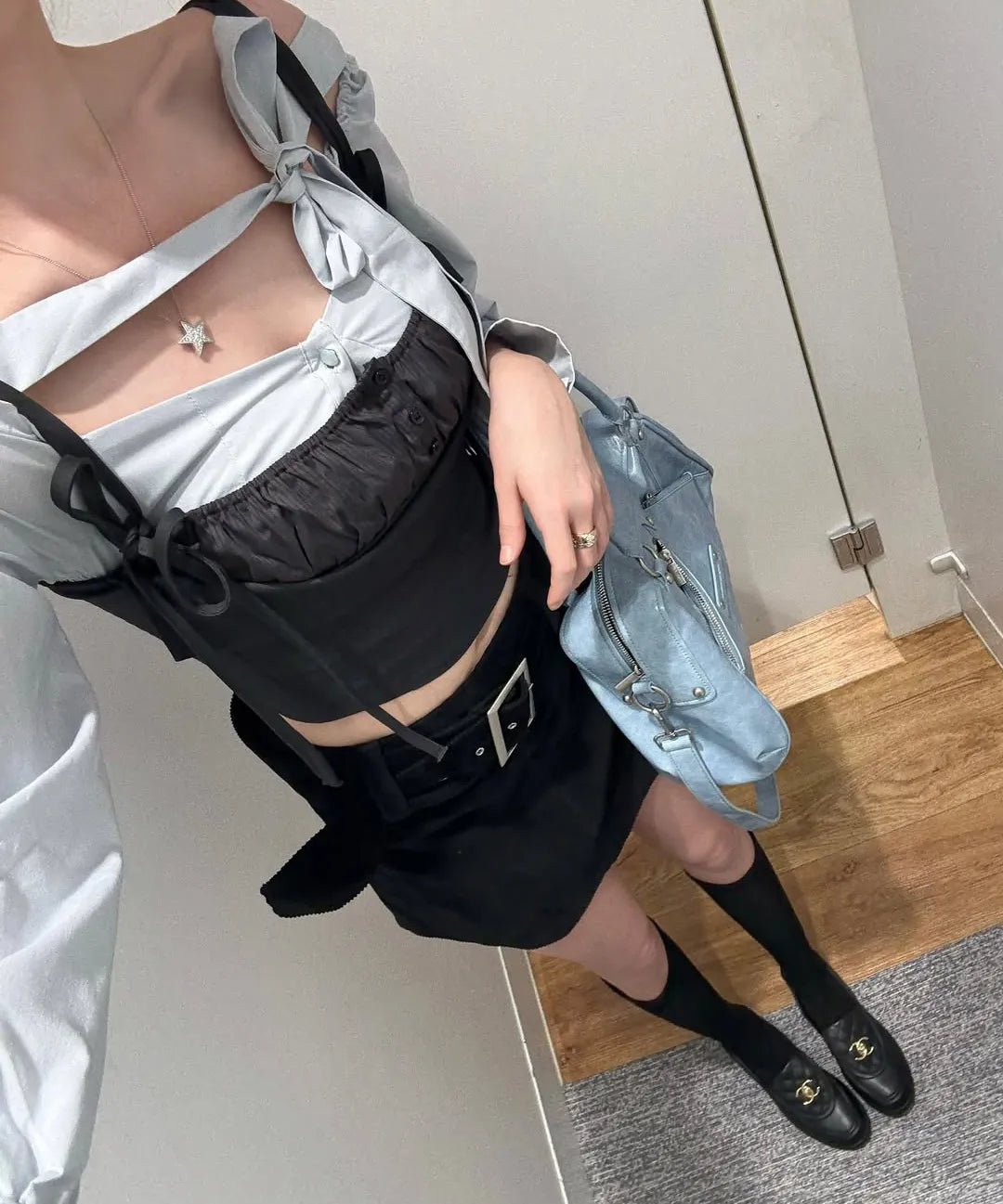 HEART RIBBON TOP charcoal