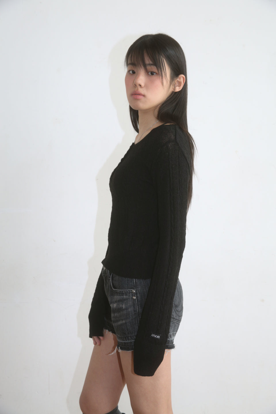 ASON MISTY KNIT BLACK