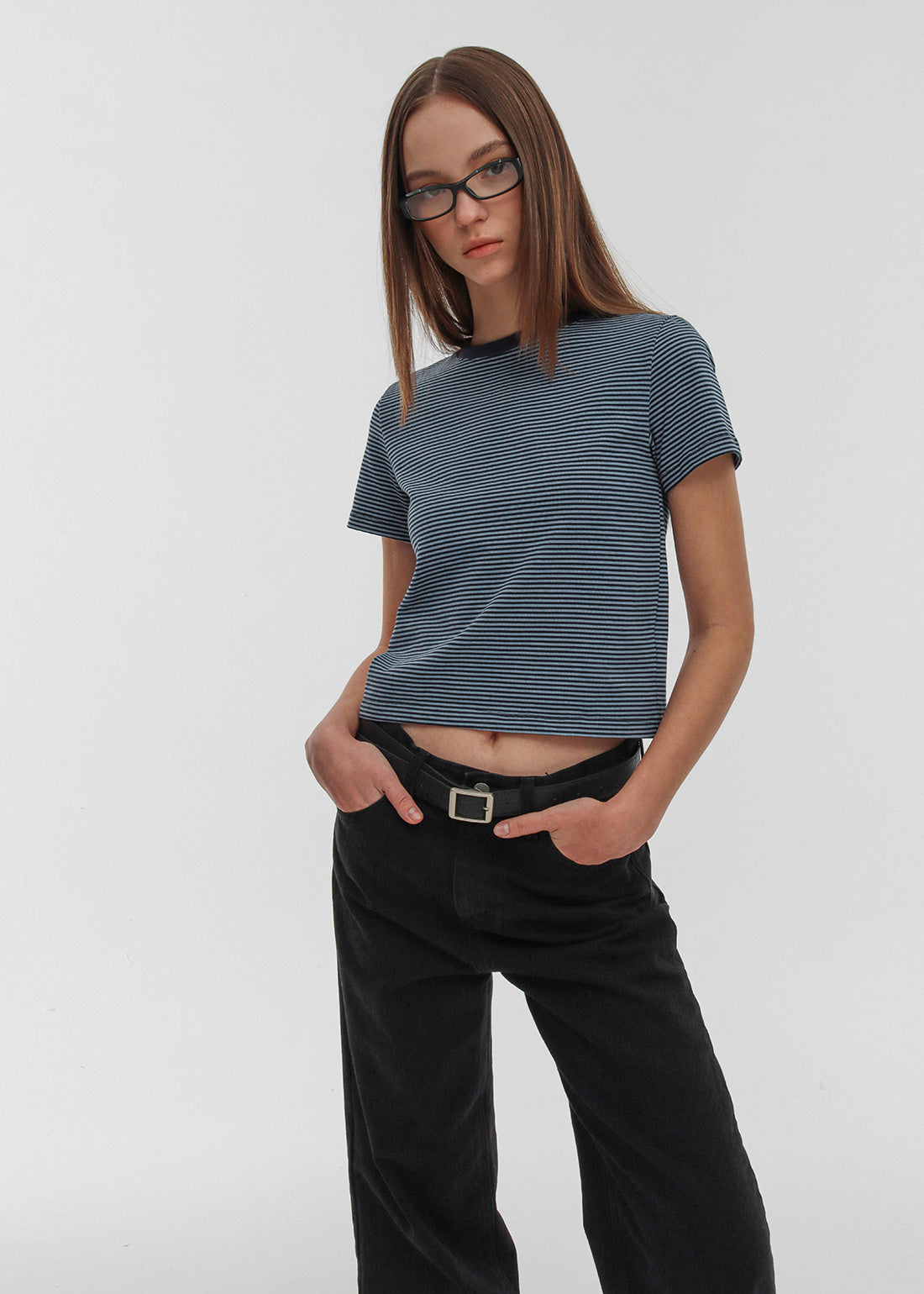 STRIPE CAP SLEEVE SHORT SLEEVE TEE - 2 COLORS 2