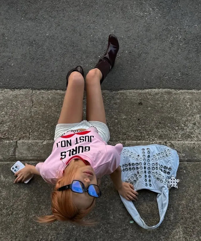 GURLS JUST T-SHIRT PINK #KARINA同款!