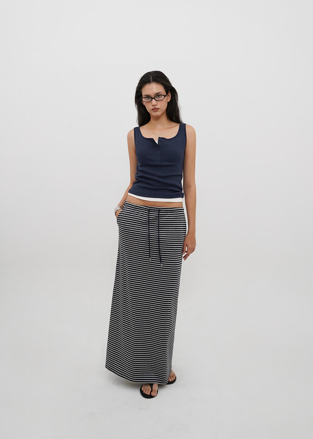 STANDARD BANDED LONG SKIRT - 4 COLORS 7