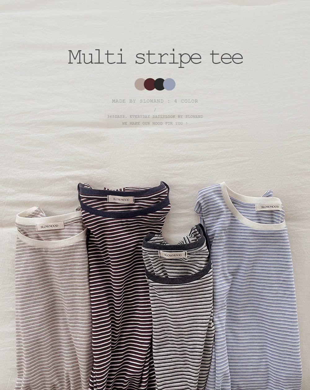TOAST STRIPE HALF TEE - 10 COLORS