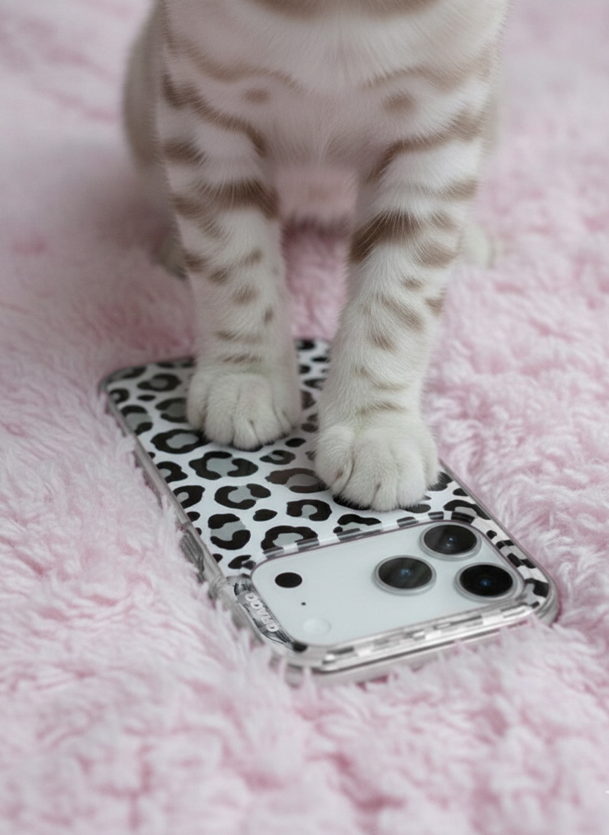 MAGSAFE LAYERS FRAME CASE CLEAR - STRUCTURED LEOPARD #EUNBI同款