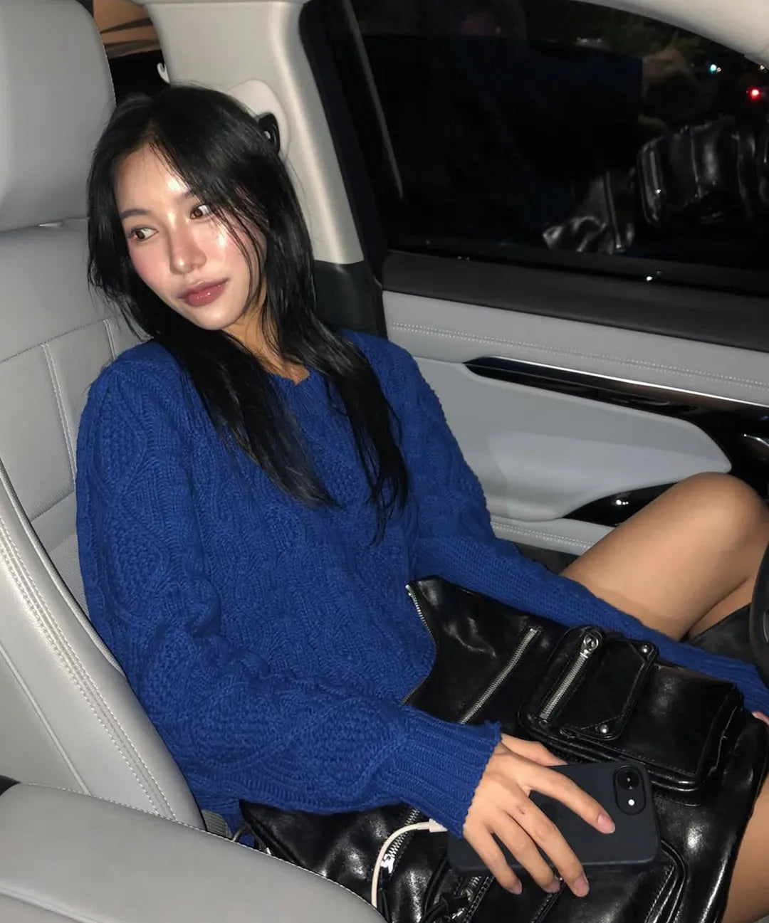 Double Pocket Shoulder Bag, BLACK