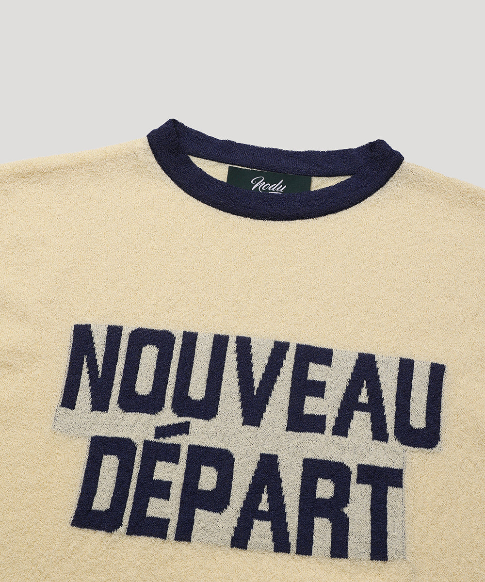LETTERING SHORT SLEEVE COLOR BLOCK RINGER TEE - YELLOW
