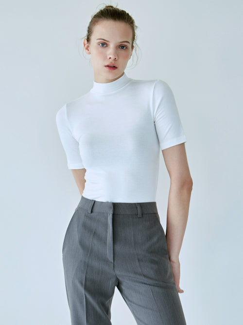 MOCK NECK HALF TOP #徐睿知同款! - 3 COLORS AS SHOWN