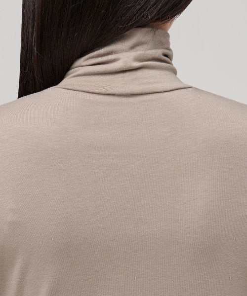 WOMENS TENCEL SLIM TURTLE NECK TEE #韓韶禧同款! - 16 COLORS BEIGE