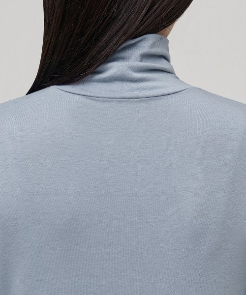 WOMENS TENCEL SLIM TURTLE NECK TEE #韓韶禧同款! - 16 COLORS GREY