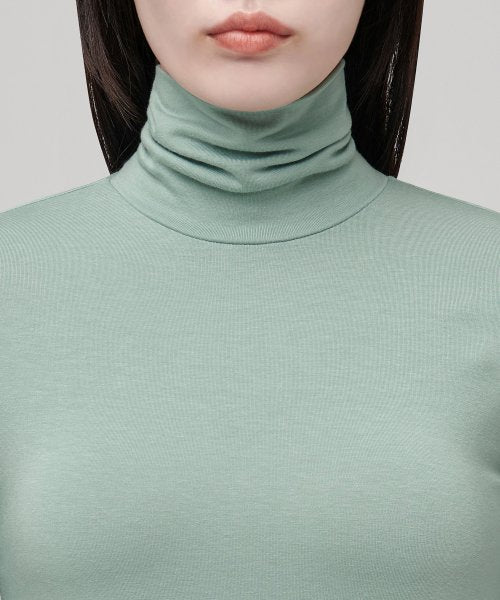 WOMENS TENCEL SLIM TURTLE NECK TEE #韓韶禧同款! - 16 COLORS MINT