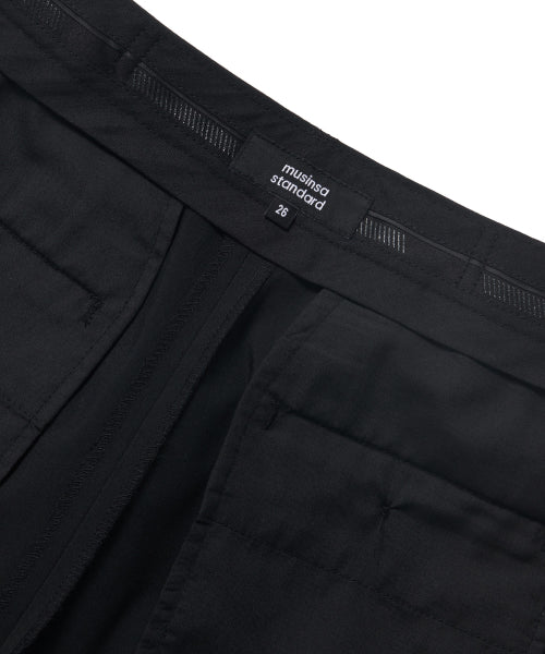 WIDE HIDDEN BANDING SLACKS - 2 COLORS BLACK