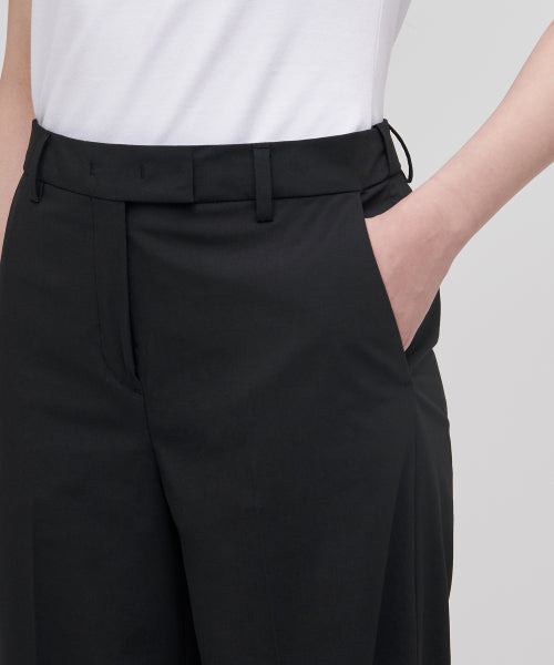 WIDE HIDDEN BANDING SLACKS - 2 COLORS BLACK