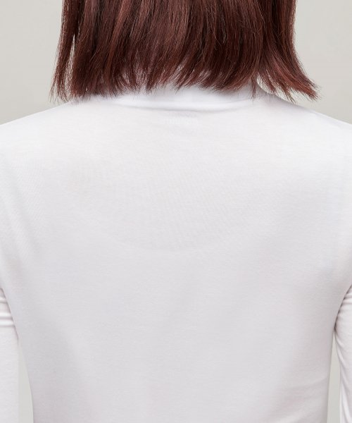 WOMENS TENCEL SLIM TURTLE NECK TEE #韓韶禧同款! - 16 COLORS WHITE