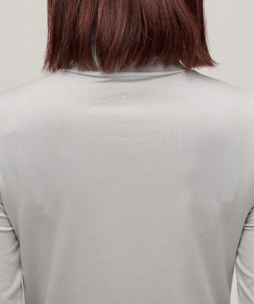 WOMENS TENCEL SLIM TURTLE NECK TEE #韓韶禧同款! - 16 COLORS LIGHT GREY