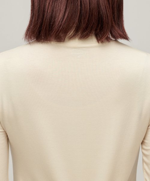 WOMENS TENCEL SLIM TURTLE NECK TEE #韓韶禧同款! - 16 COLORS CREAM