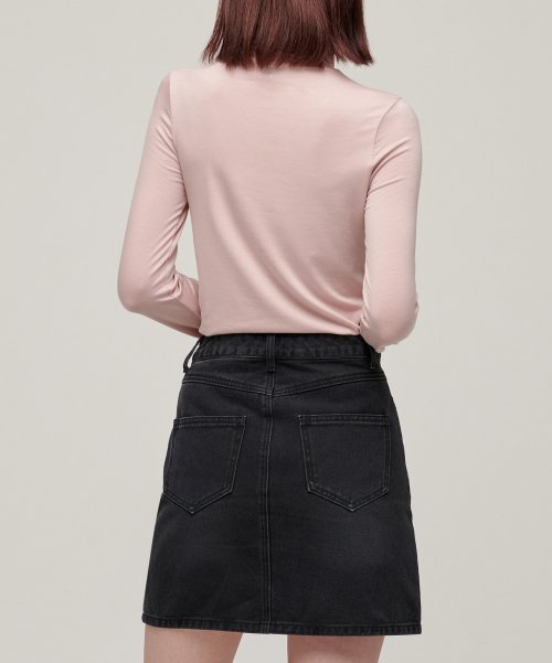 WOMENS TENCEL SLIM TURTLE NECK TEE #韓韶禧同款! - 16 COLORS PINK