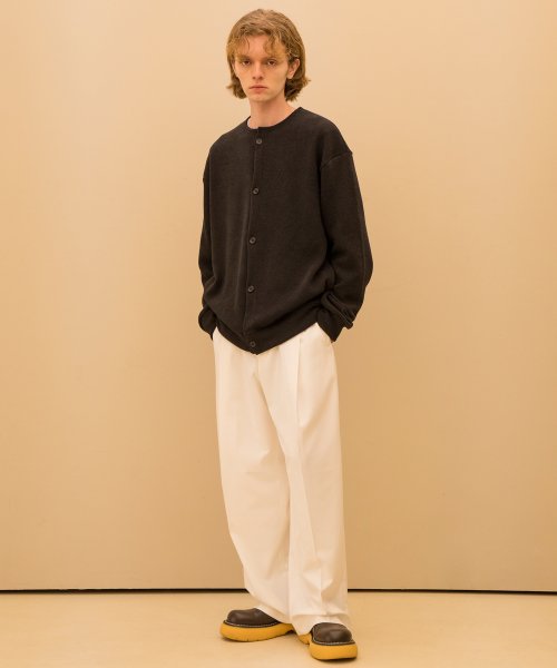ONE TUCK WIDE SLACKS - 5 COLORS IVORY