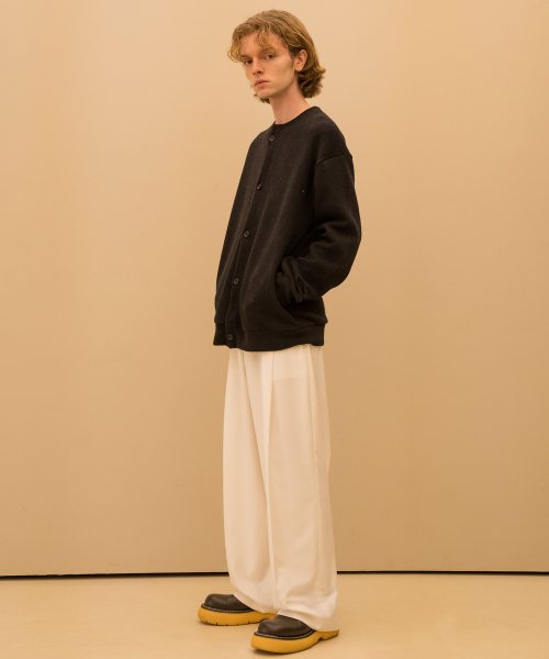 ONE TUCK WIDE SLACKS - 5 COLORS IVORY