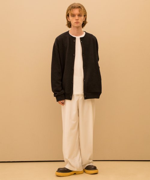 ONE TUCK WIDE SLACKS - 5 COLORS IVORY