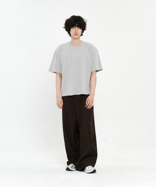 ONE TUCK WIDE SLACKS - 5 COLORS DARK BROWN